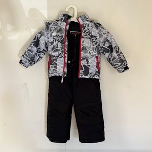 Boys 2T snowsuit black and red